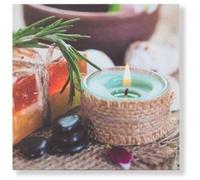 AVENUELAFAYETTE Cadre Toile Tableau Zen Spa Bougie Plante et Galet - 40 x 40 cm (M2)