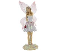 AVENUELAFAYETTE Figurine Statuette Fée Elfe déco Coccinelle - 20,5 cm (Rose)