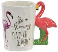 AVENUELAFAYETTE Lot de 2 - Mug - Tasse Flamant Rose 3D Relief - Oiseau Exotique - en céramique