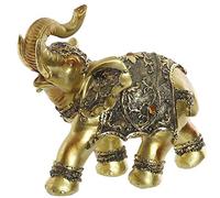 AVENUELAFAYETTE Statuette Figurine Eléphant Ethnique déco doré avec gemmes - Couleur Or - 20,9 cm