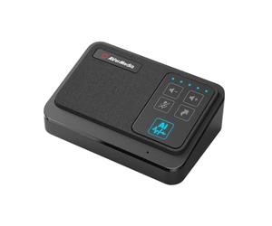 AVerMedia AS311 AI Speakerphone - Suppression des Bruits de Fond par IA, Captation de la Voix Optimisée, USB Plug and Play, Micro et Haut-Parleur de Visioconférence pour Le Télétravail Noir