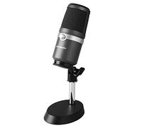 AVerMedia USB Microphone AM310 - Micro YouTube & Twitch - Micro cardioïde USB haute qualité, sans latence, parfait pour le streaming, avec retour audio du PC, écoutez votre voix en temps réel