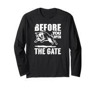 Avertissement Amusant « Before You Open The Gate Bulldog » Manche Longue