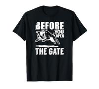 Avertissement Amusant « Before You Open The Gate Bulldog » T-Shirt