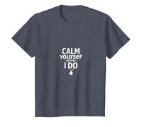 Avertissement Amusant « Calm Yourself Before I Do Te Calmas o Te Calmo » T-Shirt, Enfant, Bleu Chiné, 2 Ans