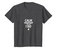Avertissement Amusant « Calm Yourself Before I Do Te Calmas o Te Calmo » T-Shirt, Enfant, Chiné Foncé, 2 Ans