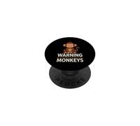Avertissement Amusant Peut spontanément Commencer à Parler des singes PopSockets PopGrip Adhésif