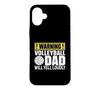 Avertissement Amusant pour Les Fans de Volleyball Dad Coque pour iPhone 16 Plus