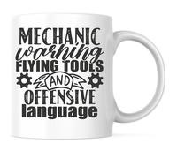 Avertissement Aux Mécaniciens : Outils Volants Et Langage Offensant Mug Drôle Tasse Céramique Tasses À Thé Pour Espresso Bureau L'École 330Ml