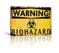 Avertissement Biohazard Plaque en métal rouillé Halloween Horreur Décor Zombie Survival