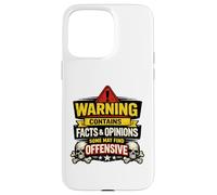 Avertissement Contenant des Faits et des Opinions - Crâne Sarcastique Amusant Coque pour iPhone 15 Pro Max