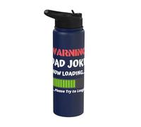 Avertissement : Dad Joke Now Loading Please Try to Laugh Funny Stainless Steel Insulated Water Bottle