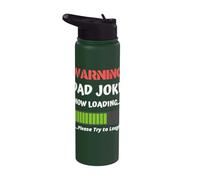 Avertissement : Dad Joke Now Loading Please Try to Laugh Funny Stainless Steel Insulated Water Bottle