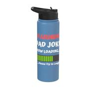 Avertissement : Dad Joke Now Loading Please Try to Laugh Funny Stainless Steel Insulated Water Bottle