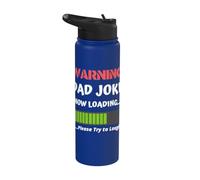 Avertissement : Dad Joke Now Loading Please Try to Laugh Funny Stainless Steel Insulated Water Bottle