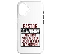 Avertissement des Pastors ! Tout CE Que Vous Dites Pourrait ÊTRE dans Un Sermon! Meme Coque pour iPhone 16