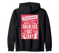 Avertissement drôle Chat sans Enfant Dame Anime Rétro Grunge Sweat à Capuche