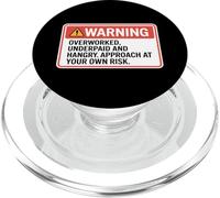 Avertissement drôle Disant surmené sous-payé Hangry PopSockets PopGrip pour MagSafe