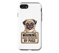 Avertissement Facile à distraire par Les carlins avec Citation Amusante pour Chien Carlin Coque pour iPhone SE (2020) / 7/8