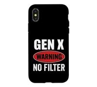 Avertissement Gen X Pas de Filtre Génération X Attitude Coque pour iPhone X/XS