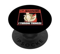 Avertissement : Je Jette des Choses ! Poterie Humoristique en céramique jetant Meme PopSockets PopGrip Adhésif