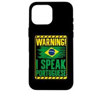 Avertissement Je Parle Portugais Brésil Coque pour iPhone 16 Pro Max