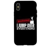 Avertissement : « Je saute par-dessus tout » Funny Parkour Coque pour iPhone X/XS