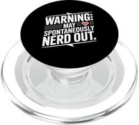 Avertissement : May Spontanément Nerd Out Fun Geek Humour PopSockets PopGrip pour MagSafe