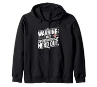 Avertissement : May Spontanément Nerd Out Fun Geek Humour Sweat à Capuche