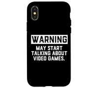 Avertissement Peut Commencer à Parler de Jeux vidéo Console PC Gamer Coque pour iPhone X/XS