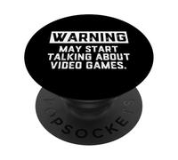 Avertissement Peut Commencer à Parler de Jeux vidéo Console PC Gamer PopSockets PopGrip Adhésif