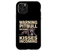 Avertissement Pitbull on Guard Bisous entrants Drôle Coque pour iPhone 11 Pro