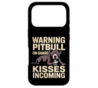 Avertissement Pitbull on Guard Bisous entrants Drôle Coque pour iPhone 17 Pro