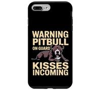 Avertissement Pitbull on Guard Bisous entrants Drôle Coque pour iPhone 7 Plus/8 Plus