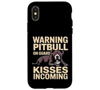 Avertissement Pitbull on Guard Bisous entrants Drôle Coque pour iPhone X/XS