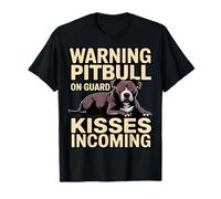 Avertissement Pitbull on Guard Bisous entrants Drôle T-Shirt