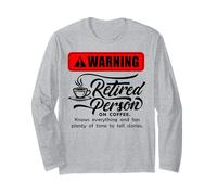 Avertissement Retraité Retraité Carrières Café Retraite Manche Longue