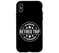Avertissement Retraité Voyage en Cours Vacances Réunion Voyage Hommes Coque pour iPhone X/XS