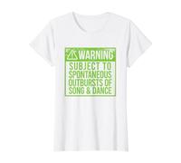 Avertissement Sujet EXCLUSIONS SPONTANEUSES DE LA Chanson & Danse Meme T-Shirt Graphique avec Valeur, Femme, Blanc, M
