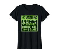 Avertissement Sujet EXCLUSIONS SPONTANEUSES DE LA Chanson & Danse Meme T-Shirt Graphique avec Valeur, Femme, Noir, XS
