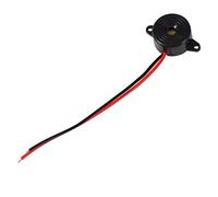 Avertisseur Sonore Piézo Actif 3-24V, Diamètre 23mm, Câble 100mm | Buzzer électronique pour alarme, coque en résine noire, son continu 85-95dB, pour projets Arduino, imprimante 3D