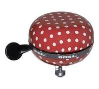 Basil – Sonnette de vélo ding-dong 50396 Femme – Polka dot rouge/blanc – 80 mm