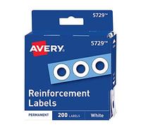 Avery 05729 Lot de 200 renforts de trous pour distributeur, diamètre 6,35 mm, blanc