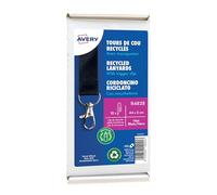 Avery 10 tours de cou recyclés avec mousqueton - 44 x 2 cm - Noir