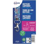 Avery 10 tours de cou recyclés pré-imprimé printemps avec mousqueton
