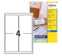 Avery - 100 Étiquettes Adressage Autocollantes Personnalisables - Format 99.1 x 139 mm - Impression Jet d’Encre