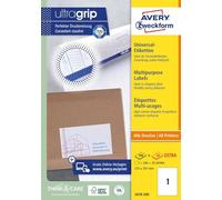 Avery 100 Etiquettes Autocollantes multi-usages (1 par Feuille) - 210x297mm - Impression Laser, Jet d'Encre - Blanc (3478)A4, 200 Plus 20 Universal-Labels extra