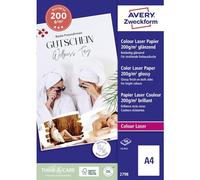 Avery -100 Feuilles Papier Photo Laser brillant PREMIUM, recto/verso 200g/m²