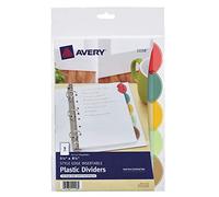 Avery 11118 Lot de mini intercalaires 5 languettes en plastique avec onglets multicolores