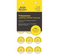 Avery 120 Autocollants D'Inspection A Carreaux Betrsichv 2018-2023 20mm